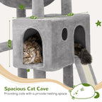 Globlazer Heavy Duty Cat Tree, 70 inch Sturdy Cat Tree for Indoor Cats Extra Large Cat Tower with Scratching Post, Hammock, Cat Condo for Adult Cats Kittens, F70 Pro, Light Grey Gronata
