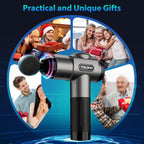 TOLOCO Massage Gun, Deep Tissue Back Massage for Athletes for Pain Relief, Percussion Massager with 10 Massages Heads & Silent Brushless Motor, Fathers Day Dad Gifts, Black Gronata