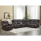EBELLO Faux Leather Recliner Sofa Furniture Set for Living Room, 2 Recliner Chairs, 3 Seat Reclining Sofa Couch Set for Meeting Room, Brown Gronata