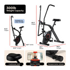 Sunny Health & Fitness Foldable Magnetic Stationary Exercise X-Bike Pro, 300 LB Capacity, Low-Impact, 14-Level Resistance, Ergonomic Support, SunnyFit App Enhanced Connectivity - SF-B223012 Gronata