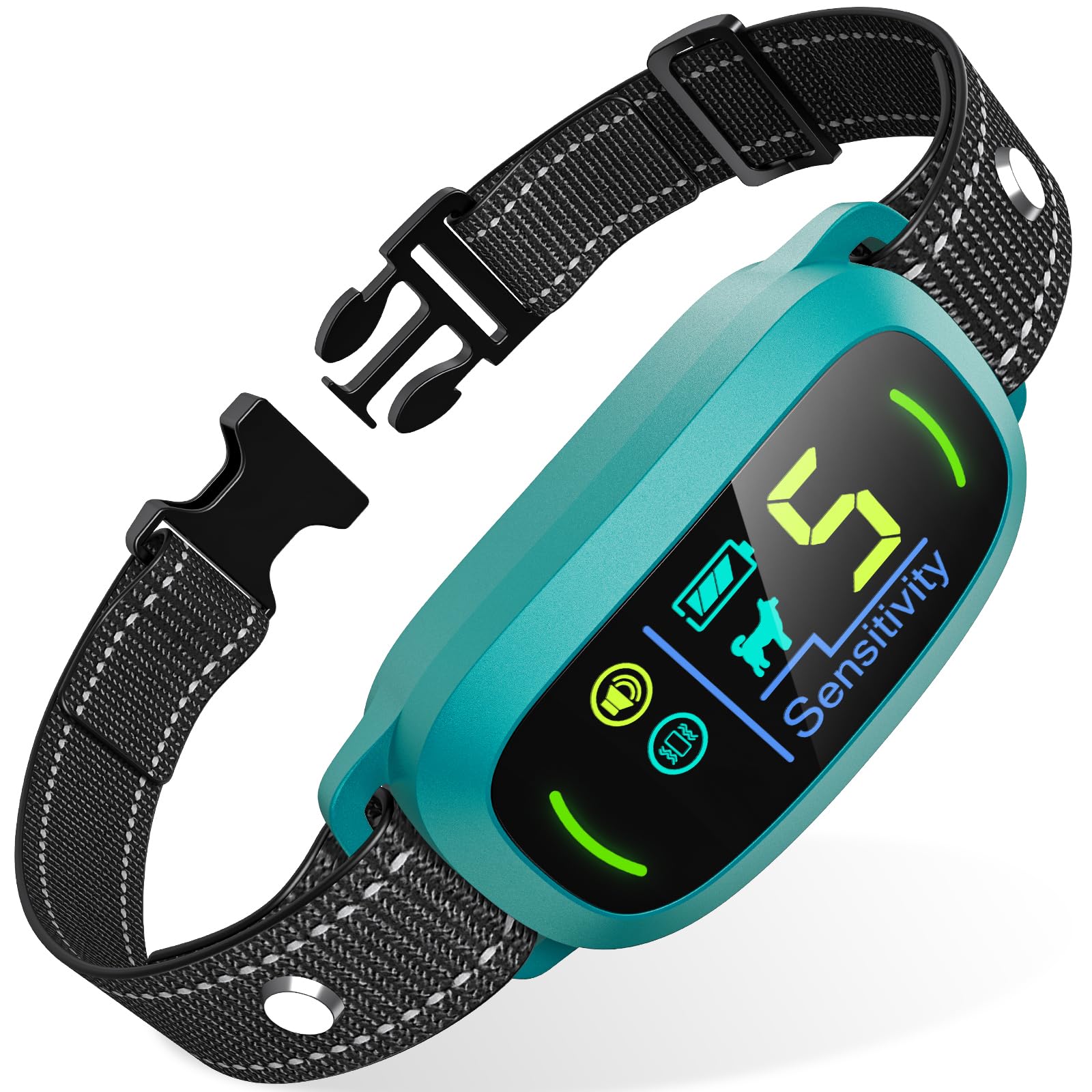 FAFAFROG Dog Bark Collar, Rechargeable Smart Collar, Anti Barking Training Collar with 5 Adjustable Sensitivity Beep Vibration, Bark Collar for Large Medium Small Dogs (Black) Gronata