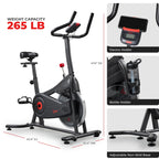 Sunny Health & Fitness Nova Smart Indoor Cycling Bike – Magnetic Resistance Exercise Bike with SunnyFit App, Quiet Belt Drive & Compact Home Cardio Bike for Beginners Gronata
