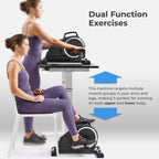 Sunny Health & Fitness Dual Function Smart Motorized Mini Bike Trainer, Under Desk Exercise Machine for Senior Training, Arm/Leg Cardio Cycle Workout, Free SunnyFit App Bluetooth Link-SF-B020029SMART Gronata