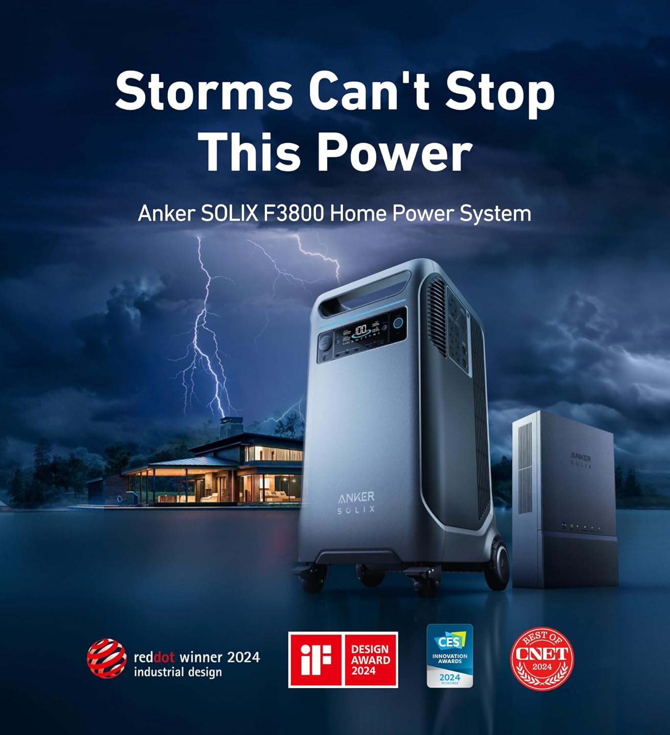 Anker SOLIX F3800 Portable Power Station with 400W Solar Panel, 3840Wh LiFePO4 Battery, 6000W AC output with 120V/240V, Solar Generator for Home Use, RV, Emergencies, Power Outages, Outdoor Camping Gronata