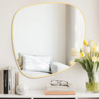 WallBeyond Asymmetrical Mirror, Irregular Mirror Full Length, Boho Wall Mirrors Decorative for Bedroom Living Room Entryway Hall, Mid Century Modern Decor 48" H x 22" W Gronata