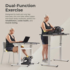 Sunny Health & Fitness Dual Function Smart Motorized Mini Bike Trainer, Under Desk Exercise Machine for Senior Training, Arm/Leg Cardio Cycle Workout, Free SunnyFit App Bluetooth Link-SF-B020029SMART Gronata