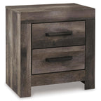 Signature Design by Ashley Wynnlow Rustic 2 Drawer Two Drawer Nightstand, 24.41" Tall, Weathered Gray Gronata