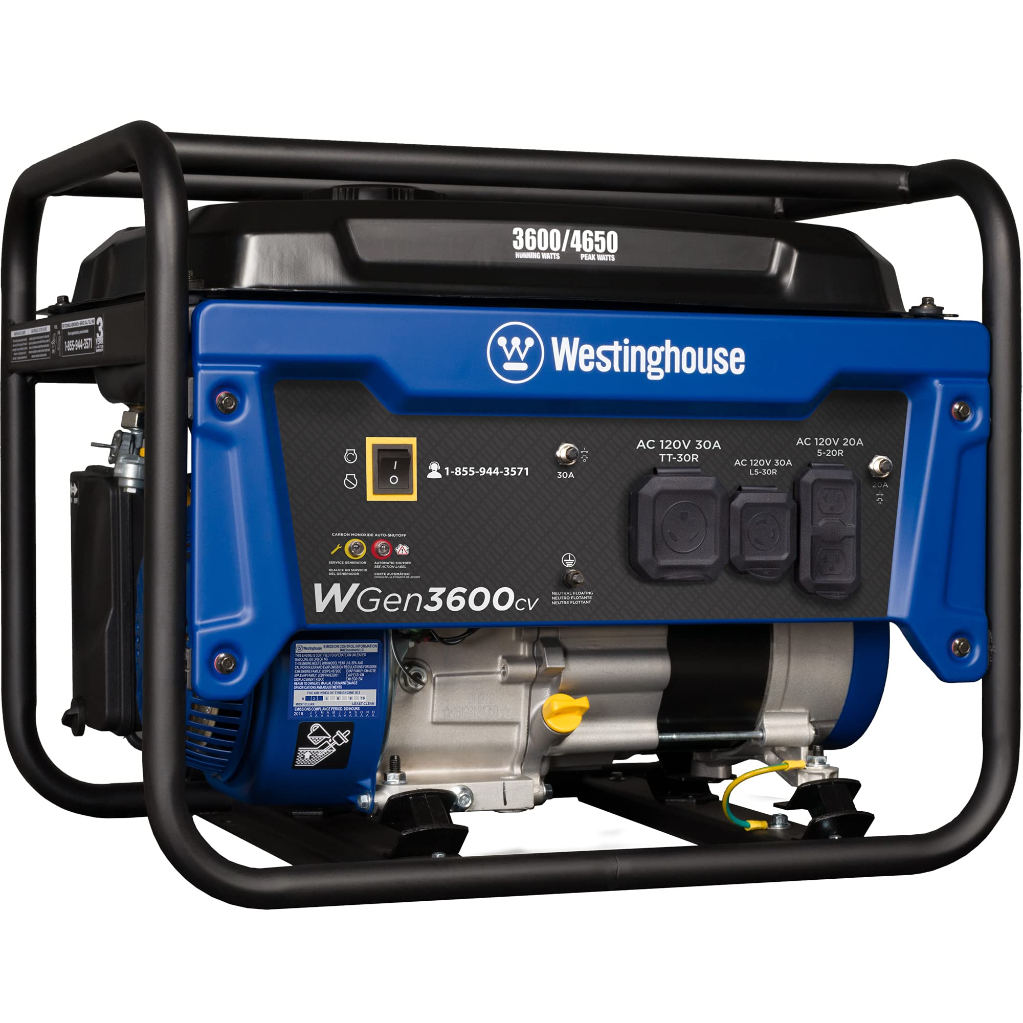 Westinghouse 4650 Peak Watt Dual Fuel Portable Generator, RV Ready 30A Outlet, Gas & Propane Powered Gronata