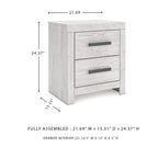 Signature Design by Ashley Wynnlow Rustic 2 Drawer Two Drawer Nightstand, 24.41" Tall, Weathered Gray Gronata