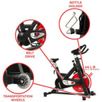 Sunny Health & Fitness Indoor Cycling Exercise Bike with SPD pedals - SF-B1509, White, 47 L x 20 W x 47 5 H Gronata