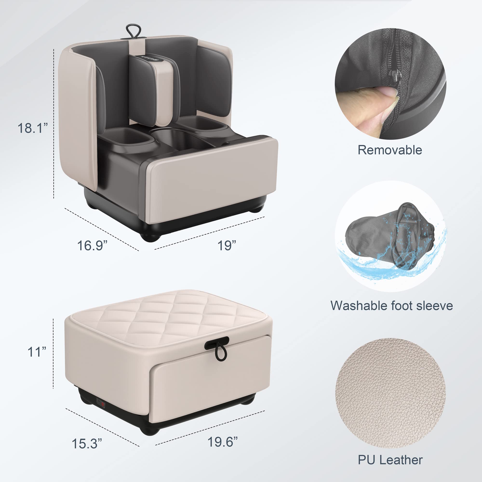 COMFIER 2 in 1 FSA Foot Massager Machine,HSA Shiatsu Foot and Calf Massager with Heat,Kneading,Vibration,Compression Massagers for Feet Health,Plantar Fasclitis,Father‘s Day Gift for Dad Gronata