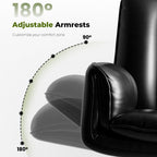 HOMRELEXA Criss Cross Office Chair with Armrests & Wheels, Comfy Velvet Vanity Chair, Ergonomic Executive Gaming Computer Chairs with Foot Rest, Wide Seat Reclining Desk Chair, White Gronata