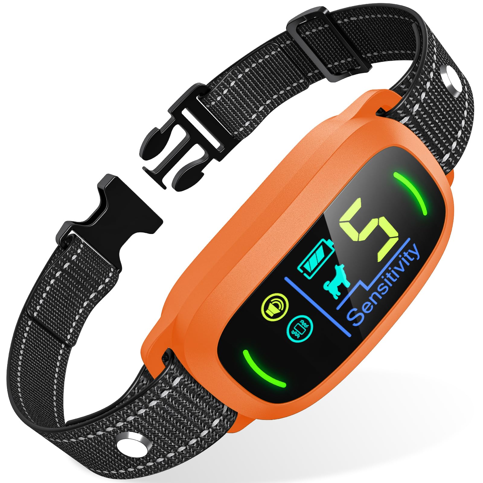 FAFAFROG Dog Bark Collar, Rechargeable Smart Collar, Anti Barking Training Collar with 5 Adjustable Sensitivity Beep Vibration, Bark Collar for Large Medium Small Dogs (Black) Gronata