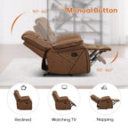 EBELLO Faux Leather Recliner Sofa Furniture Set for Living Room, 2 Recliner Chairs, 3 Seat Reclining Sofa Couch Set for Meeting Room, Brown Gronata