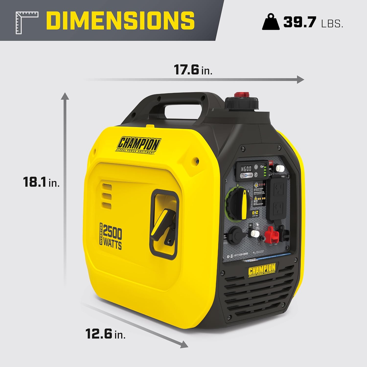 Champion Power Equipment 2500-Watt Ultralight Portable Inverter Generator with Quiet Technology and Free 3-Year Warranty Gronata