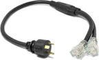 Wen PC3352 3 Feet 10-Gauge SJTW Generator Extension Cord Splitter (converts TT-30R to Two 5-20R outlets) Gronata