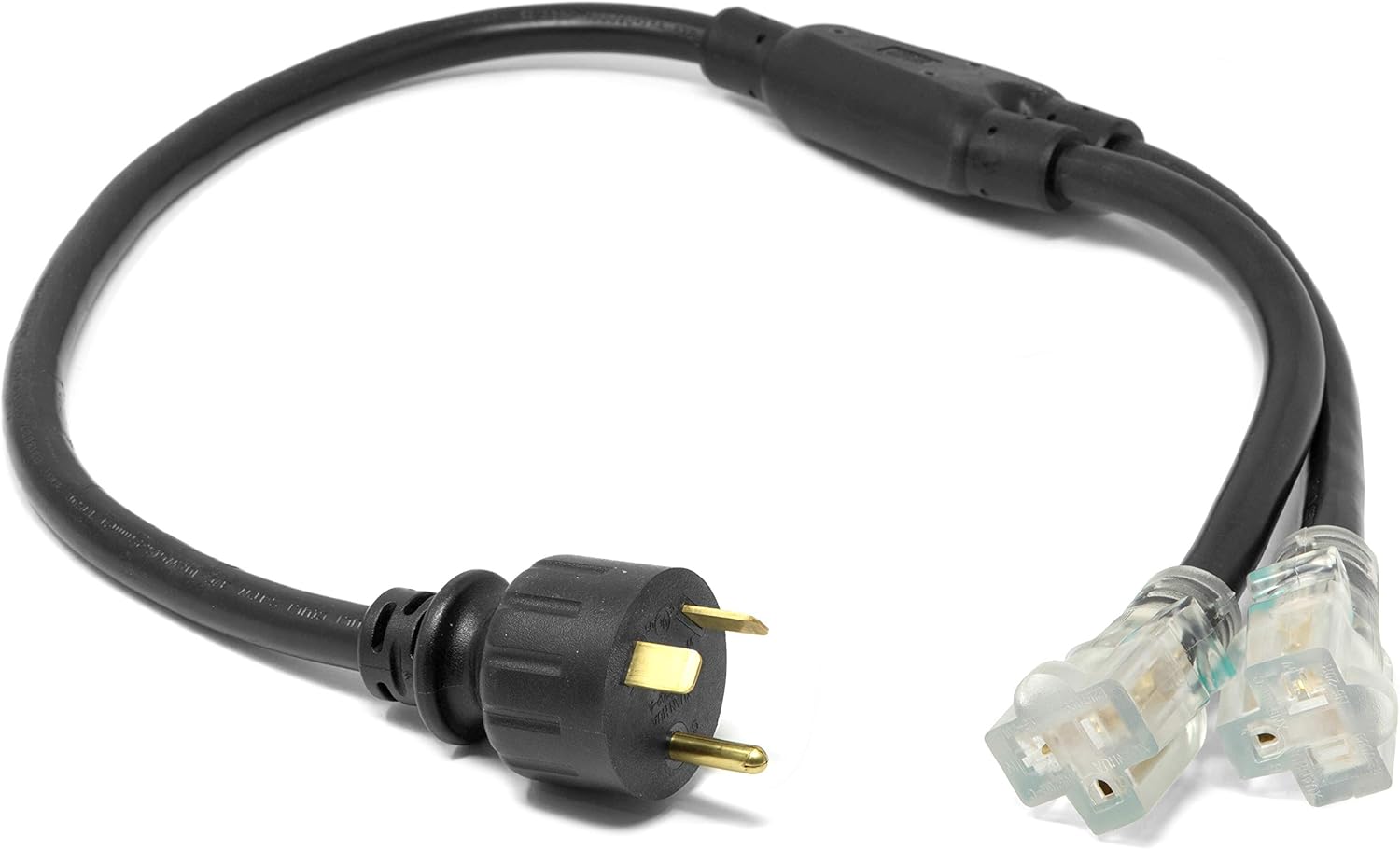 Wen PC3352 3 Feet 10-Gauge SJTW Generator Extension Cord Splitter (converts TT-30R to Two 5-20R outlets) Gronata