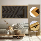 IARTTOP Large Boho Mid-century Modern Wood Wall Art 16x32 Inch Framed Green Abstract Leaf Wooden Wall Decor Bohemian Minimalist Geometric Wall Art Decor for Bedroom Living Room Office Set of 3 Gronata