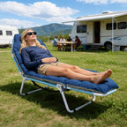 DoCred Heavy Duty Chaise Lounge Chair, Adjustable 5-Position Folding Chaise Lounge Chairs for Outside, Portable Lay Flat Beach Lounge Chair for Outdoor Sunbathing Beach Pool Lawn Camping Gronata