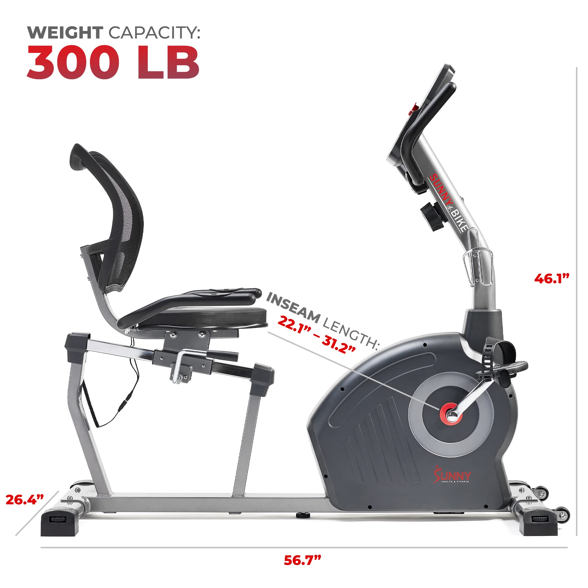 Sunny Health & Fitness Elite Interactive Series Exercise Recumbent Bike - SF-RB420046 Gronata