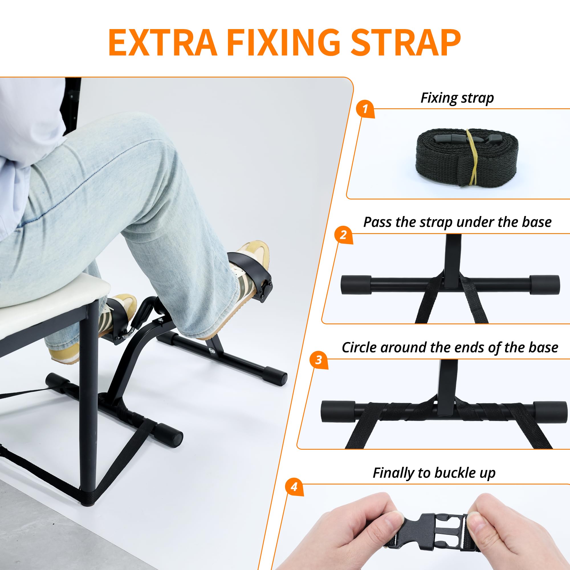 RYGEO Pedal Exerciser Mini Exercise Bike for Leg and Arm Recovery Exercise Lightweight and Portable Floor Bike(Silver) Gronata