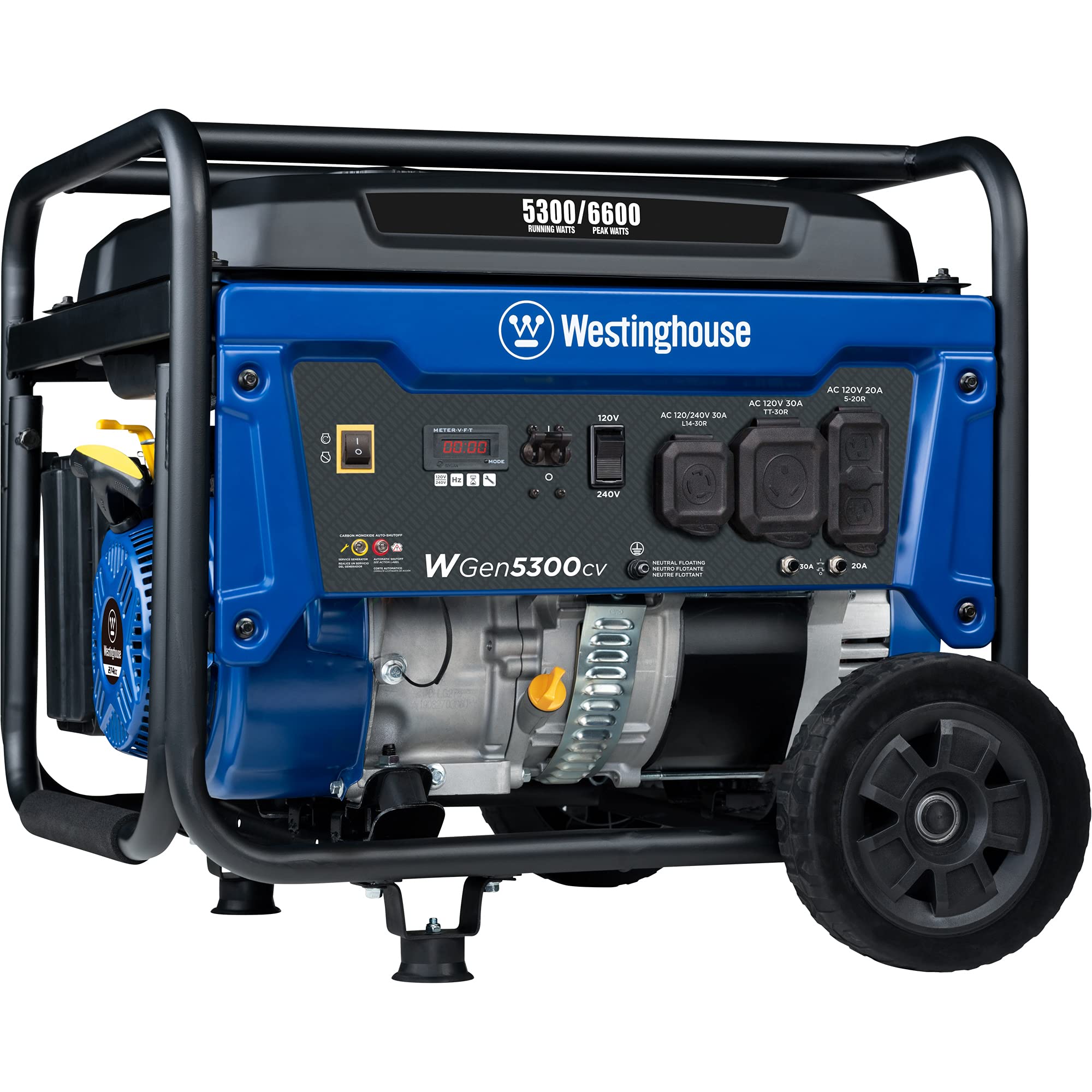 Westinghouse 6500 Watt Dual Fuel Home Backup Portable Generator, Transfer Switch Ready 30A Outlet, RV Ready 30A Outlet, CO Sensor Gronata