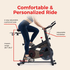 Sunny Health & Fitness Nova Smart Indoor Cycling Bike – Magnetic Resistance Exercise Bike with SunnyFit App, Quiet Belt Drive & Compact Home Cardio Bike for Beginners Gronata