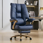 EXCEBET Big and Tall Executive Office Chair with Footrest, 400LBS Capacity Ergonomic High-Back Desk Office Chair with Lumbar Support, Padded Armrests & Thick Cushion, White PU Leather Chairs Gronata