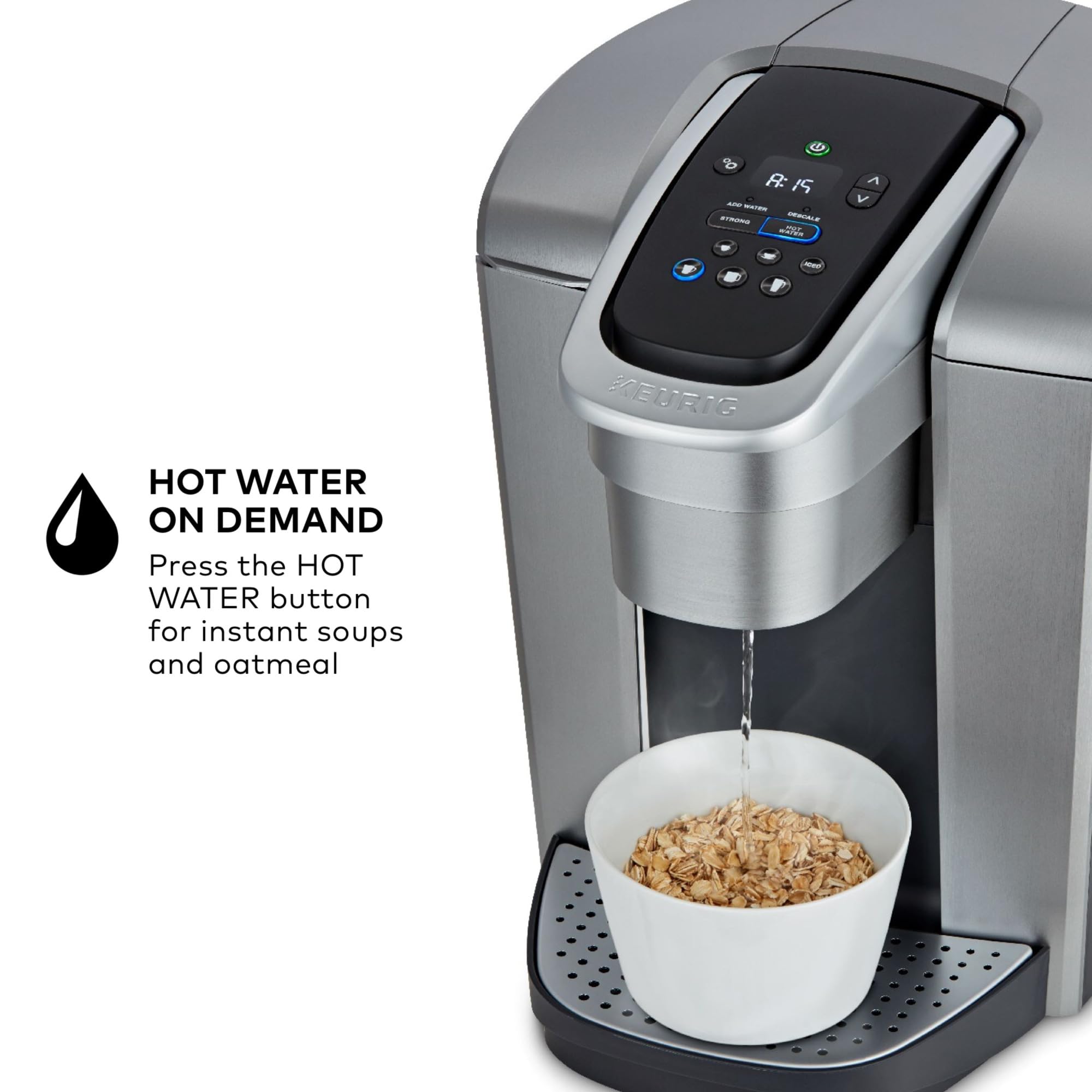 Keurig K-Elite Single Serve K-Cup Pod Coffee Maker, with Strength and Temperature Control, Iced Coffee Capability, 8 to 12oz Brew Size, Programmable, Brushed Slate Gronata