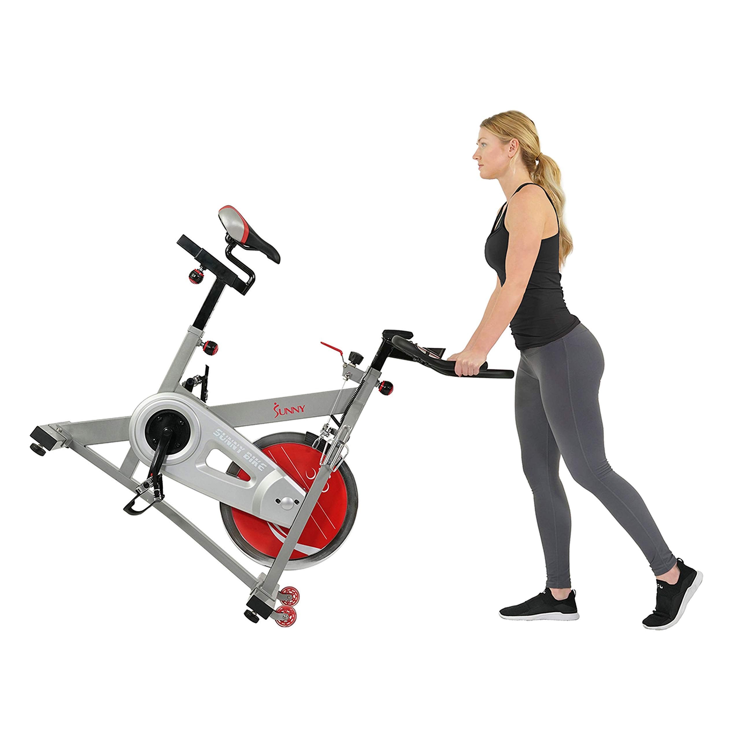 Sunny Health & Fitness Indoor Cycling Exercise Bike with SPD pedals - SF-B1509, White, 47 L x 20 W x 47 5 H Gronata