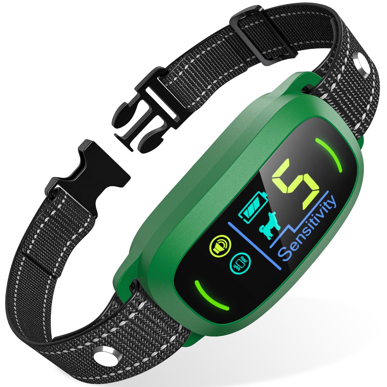 FAFAFROG Dog Bark Collar, Rechargeable Smart Collar, Anti Barking Training Collar with 5 Adjustable Sensitivity Beep Vibration, Bark Collar for Large Medium Small Dogs (Black) Gronata