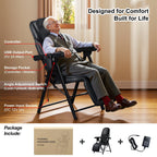 Ezencon Foldable Electric Massage Chair with Heat, Shiatsu, Kneading, Vibration, Full Body Relaxation, Adjustable Backrest & Neck Height,for Dad Mom Women Men Gronata