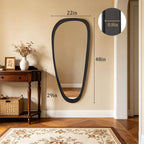 WallBeyond Asymmetrical Mirror, Irregular Mirror Full Length, Boho Wall Mirrors Decorative for Bedroom Living Room Entryway Hall, Mid Century Modern Decor 48" H x 22" W Gronata