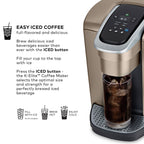 Keurig K-Elite Single Serve K-Cup Pod Coffee Maker, with Strength and Temperature Control, Iced Coffee Capability, 8 to 12oz Brew Size, Programmable, Brushed Slate Gronata