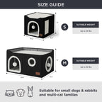 Bedsure Cat Beds for Indoor Cats - Large Cat Cave for Pet Cat House with Fluffy Ball Hanging and Scratch Pad, Foldable Cat Hideaway, 16.5x16.5x13 inches, Grey Gronata
