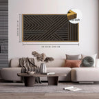 IARTTOP Large Boho Mid-century Modern Wood Wall Art 16x32 Inch Framed Green Abstract Leaf Wooden Wall Decor Bohemian Minimalist Geometric Wall Art Decor for Bedroom Living Room Office Set of 3 Gronata