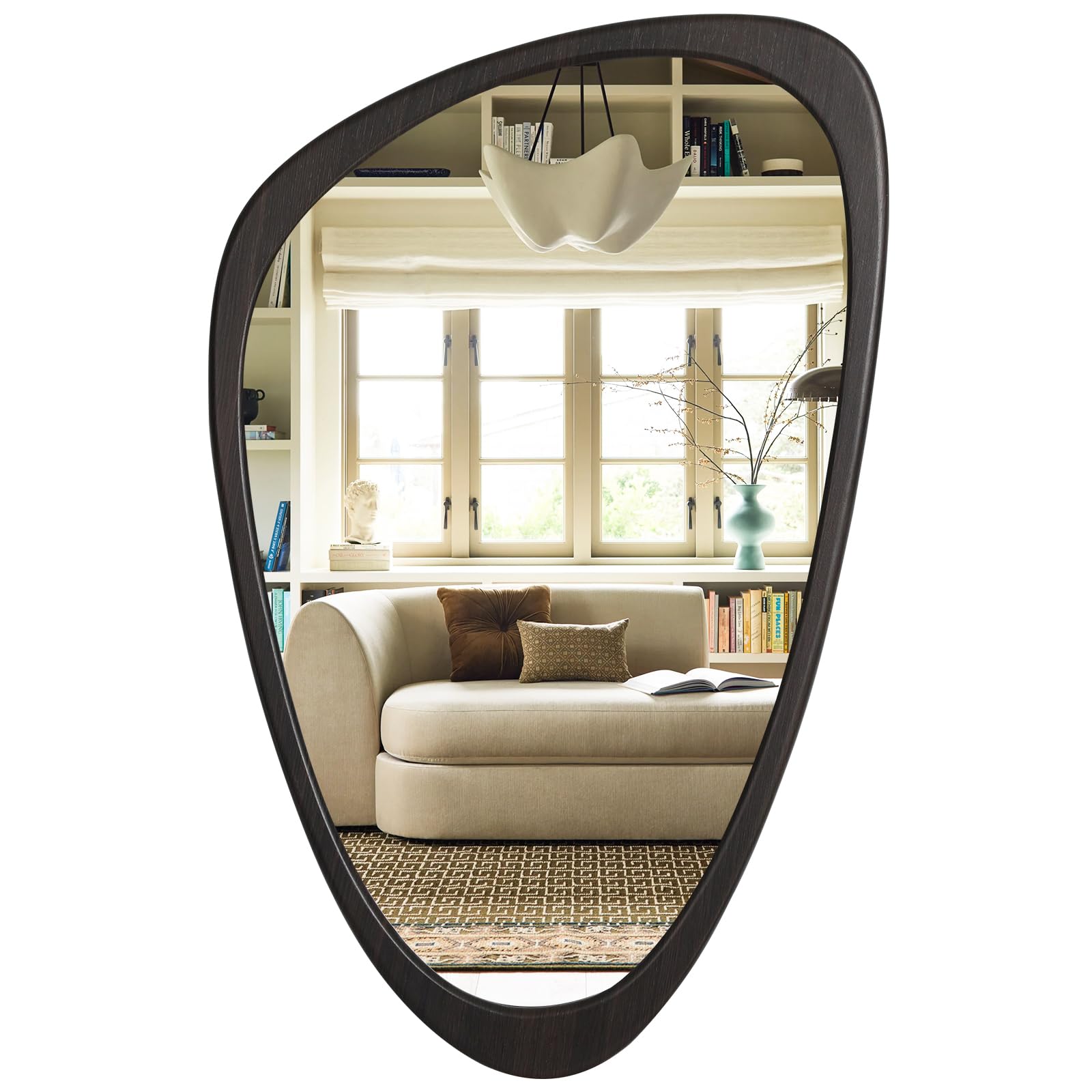 WallBeyond Asymmetrical Mirror, Irregular Mirror Full Length, Boho Wall Mirrors Decorative for Bedroom Living Room Entryway Hall, Mid Century Modern Decor 48" H x 22" W Gronata