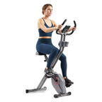 Sunny Health & Fitness Foldable Magnetic Stationary Exercise X-Bike Pro, 300 LB Capacity, Low-Impact, 14-Level Resistance, Ergonomic Support, SunnyFit App Enhanced Connectivity - SF-B223012 Gronata