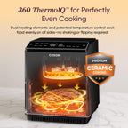 Cosori 9-in-1 TurboBlaze Air Fryer 6 Qt, PFAS-Free Ceramic Coating, 90°–450°F, Precise Heating for Even Results, Air Fry, Roast, Bake, Broil, Dry, Frozen, Proof, Reheat, Keep Warm, 120V, Dark Gray Gronata
