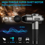 TOLOCO Massage Gun, Deep Tissue Back Massage for Athletes for Pain Relief, Percussion Massager with 10 Massages Heads & Silent Brushless Motor, Fathers Day Dad Gifts, Black Gronata