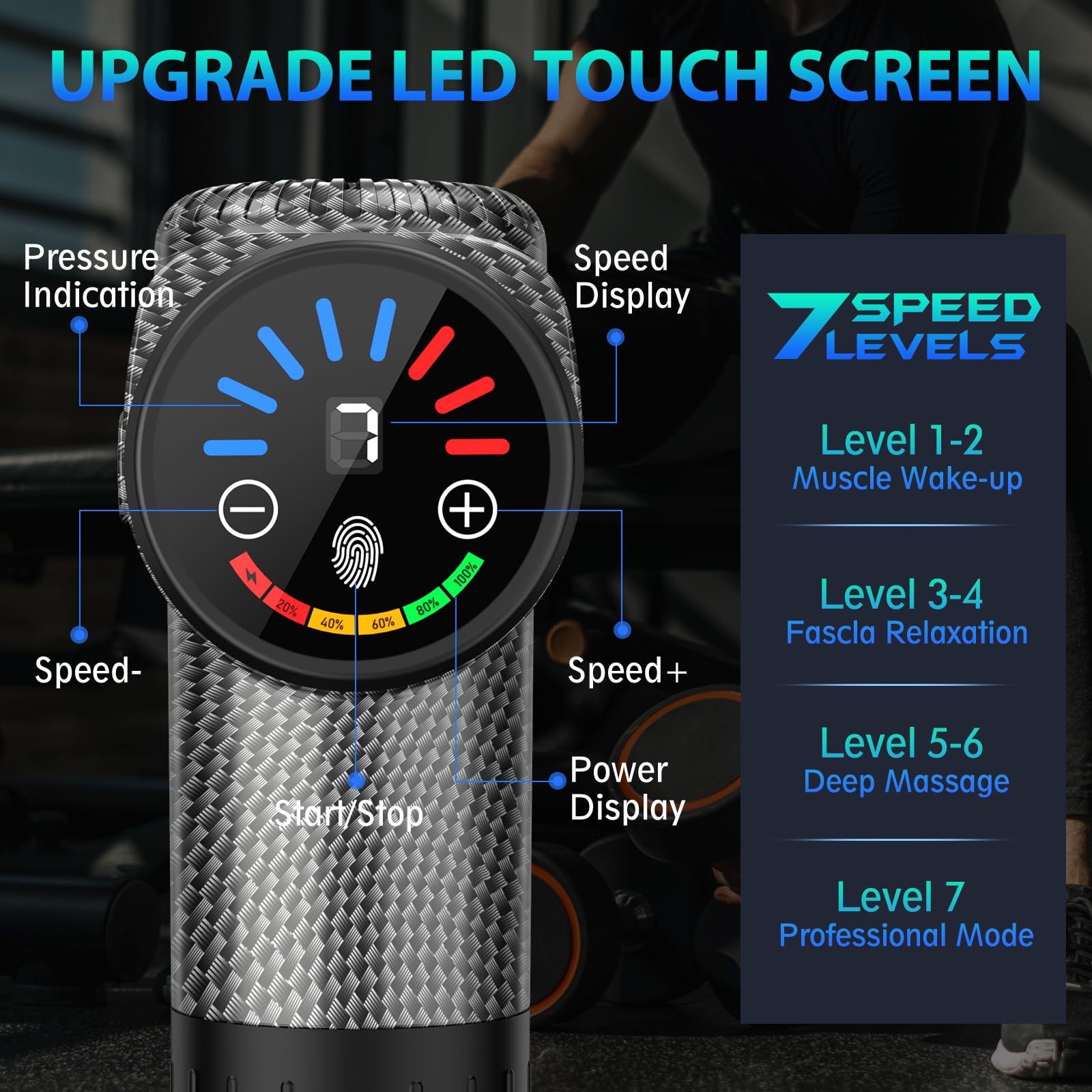 TOLOCO Massage Gun, Deep Tissue Back Massage for Athletes for Pain Relief, Percussion Massager with 10 Massages Heads & Silent Brushless Motor, Fathers Day Dad Gifts, Black Gronata