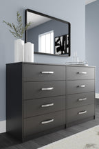 Signature Design by Ashley Finch Modern 6 Drawer Dresser with Ball-bearing Construction and Safety Stop, Black Gronata