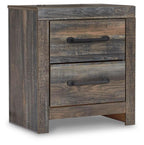 Signature Design by Ashley Wynnlow Rustic 2 Drawer Two Drawer Nightstand, 24.41" Tall, Weathered Gray Gronata