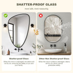 WallBeyond Asymmetrical Mirror, Irregular Mirror Full Length, Boho Wall Mirrors Decorative for Bedroom Living Room Entryway Hall, Mid Century Modern Decor 48" H x 22" W Gronata