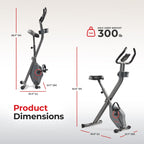 Sunny Health & Fitness Foldable Magnetic Stationary Exercise X-Bike Pro, 300 LB Capacity, Low-Impact, 14-Level Resistance, Ergonomic Support, SunnyFit App Enhanced Connectivity - SF-B223012 Gronata