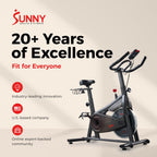 Sunny Health & Fitness Nova Smart Indoor Cycling Bike – Magnetic Resistance Exercise Bike with SunnyFit App, Quiet Belt Drive & Compact Home Cardio Bike for Beginners Gronata