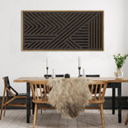 IARTTOP Large Boho Mid-century Modern Wood Wall Art 16x32 Inch Framed Green Abstract Leaf Wooden Wall Decor Bohemian Minimalist Geometric Wall Art Decor for Bedroom Living Room Office Set of 3 Gronata