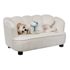 Paws & Purrs Retro Scalloped Back Sofa Style Pet Bed, Dog & Cat Couch with Tufted Cushion & Armrest, Stylish Indoor Pet Furniture, Sage Gronata
