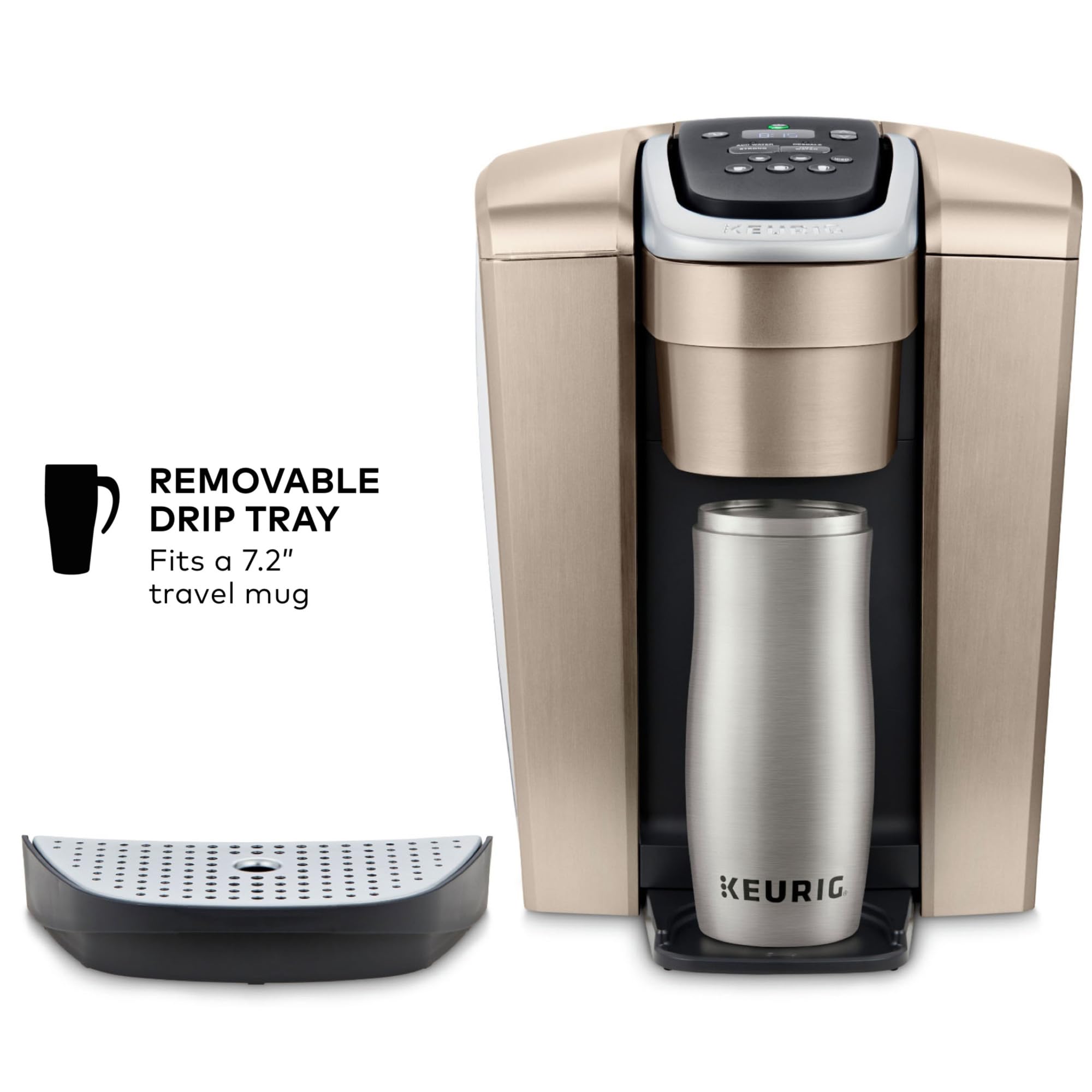 Keurig K-Elite Single Serve K-Cup Pod Coffee Maker, with Strength and Temperature Control, Iced Coffee Capability, 8 to 12oz Brew Size, Programmable, Brushed Slate Gronata