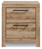 Signature Design by Ashley Wynnlow Rustic 2 Drawer Two Drawer Nightstand, 24.41" Tall, Weathered Gray Gronata